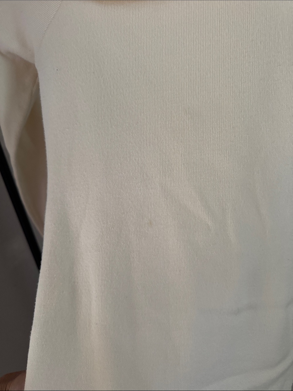 Off-Shoulder Cream Midi Knit Dress - Picture 6 of 6